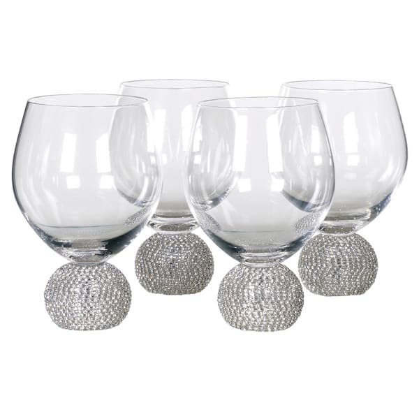 Set of four silver stemless drinking glasses for dining in Lagos Nigeria
