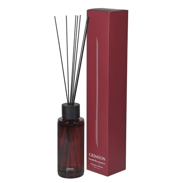 Crimson reed diffuser with fragrance bottle for home décor in Lagos Nigeria