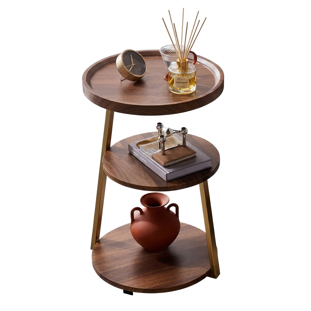 Rhollar Side Table White / Brown modern accent furniture for living room, Lagos, Nigeria