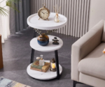Rhollar Side Table White / Brown modern accent furniture for living room, Lagos, Nigeria