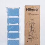 HB Tower five steps folding ladder with wide anti-slip steps for home use, Lagos, Nigeria