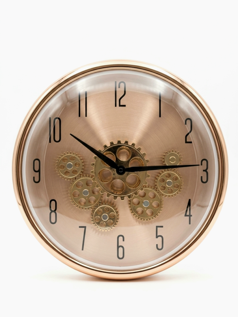 Rose Gold Wall Clock Round, elegant decorative wall clock for homes and offices in Lagos, Nigeria