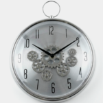 Silver Hanging Wall Clock, decorative silver wall timepiece for a home or office in Lagos, Nigeria