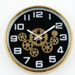 Gold Black White Wall Clock, stylish decorative timepiece for home or office interiors in Lagos, Nigeria