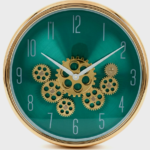 Seven Engine Green Rose Gold Small Wall Clock, compact decorative design for homes and offices in Lagos, Nigeria