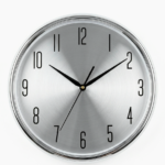 White/Silver Wall Clock Small, clean decorative timepiece for home and office interiors in Lagos, Nigeria