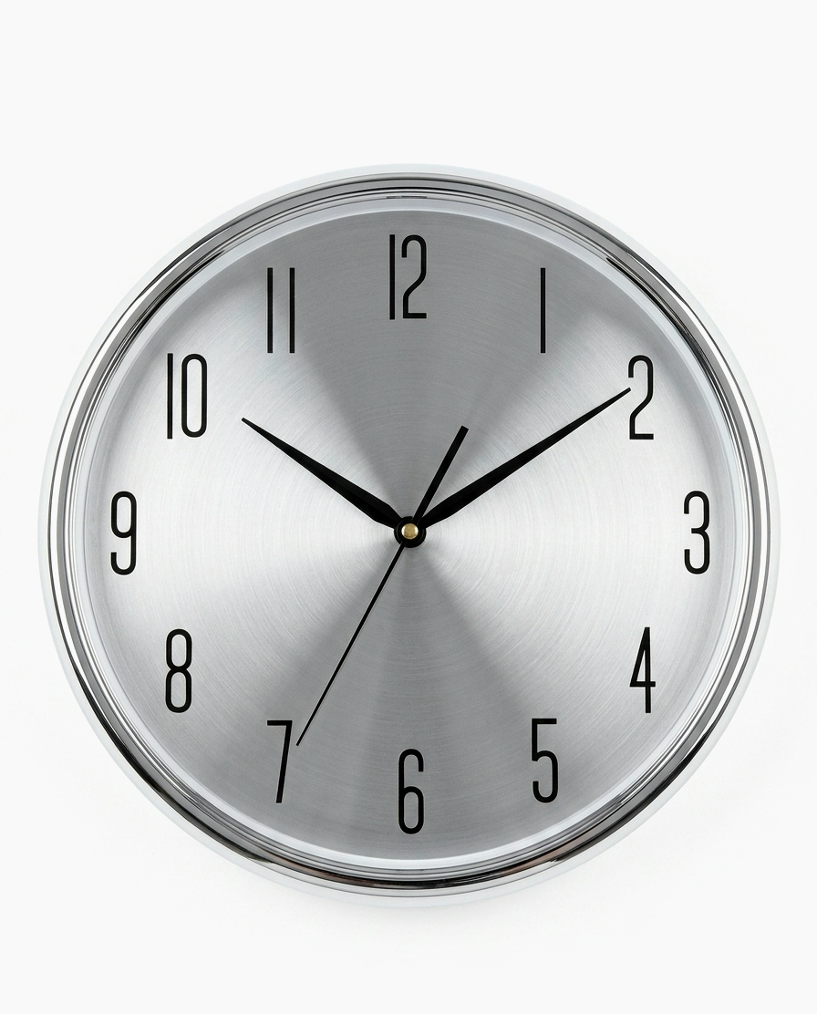 Decorative White Silver Small Wall Clock – Compact Home and Office Timepiece White/Silver Wall Clock Small, clean decorative timepiece for home and office interiors in Lagos, Nigeria