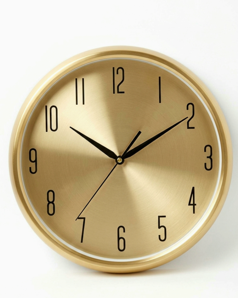 Wall Clock Gold/Cream, elegant gold and cream design for home and office décor in Lagos, Nigeria