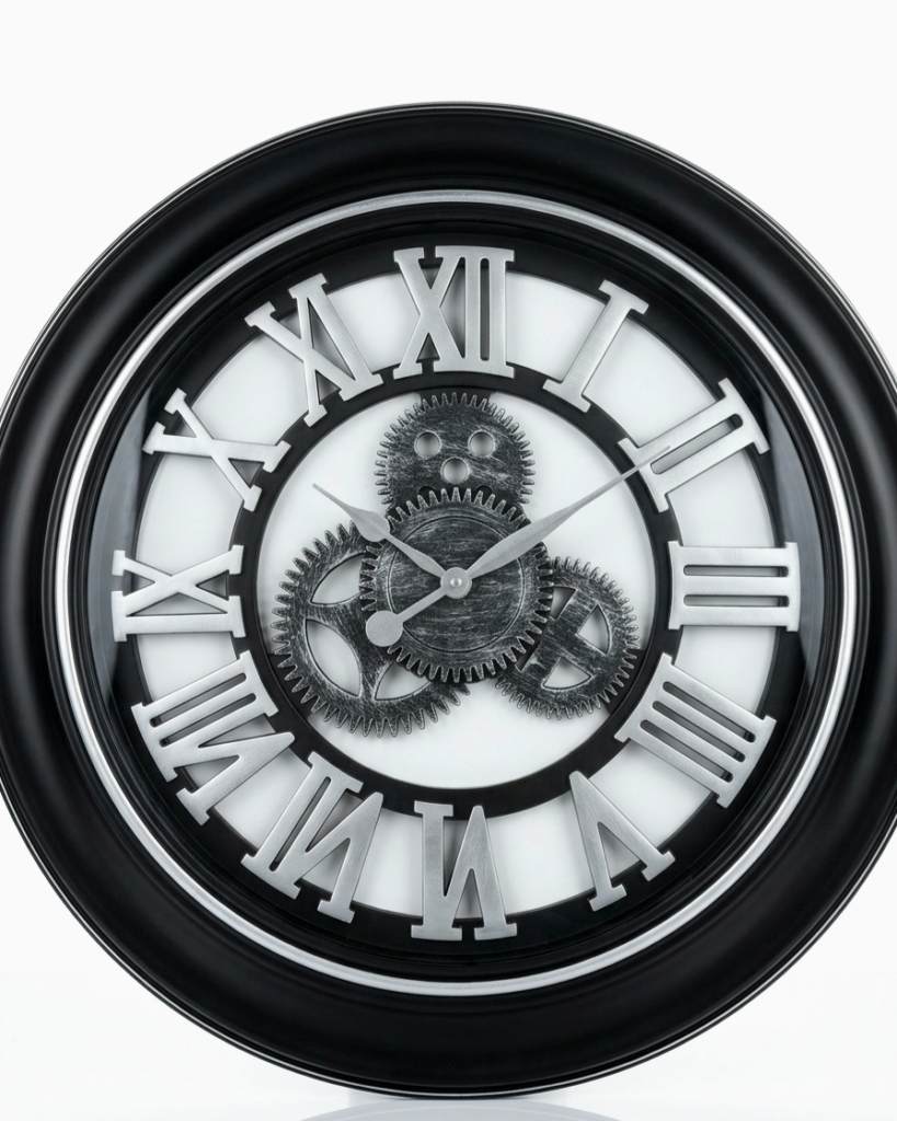 Four Engine Silver/Black Giant Wall Clock for modern interiors in Lagos, Nigeria