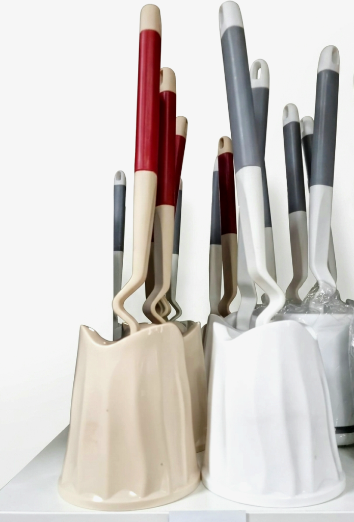 White Ridged Body Toilet Brush for bathroom cleaning in Lagos, Nigeria