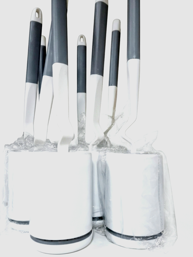 White Grey Round Toilet Brush for bathroom cleaning in Lagos, Nigeria