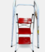 Red steel 3 step ladder for household use in Lagos, Nigeria
