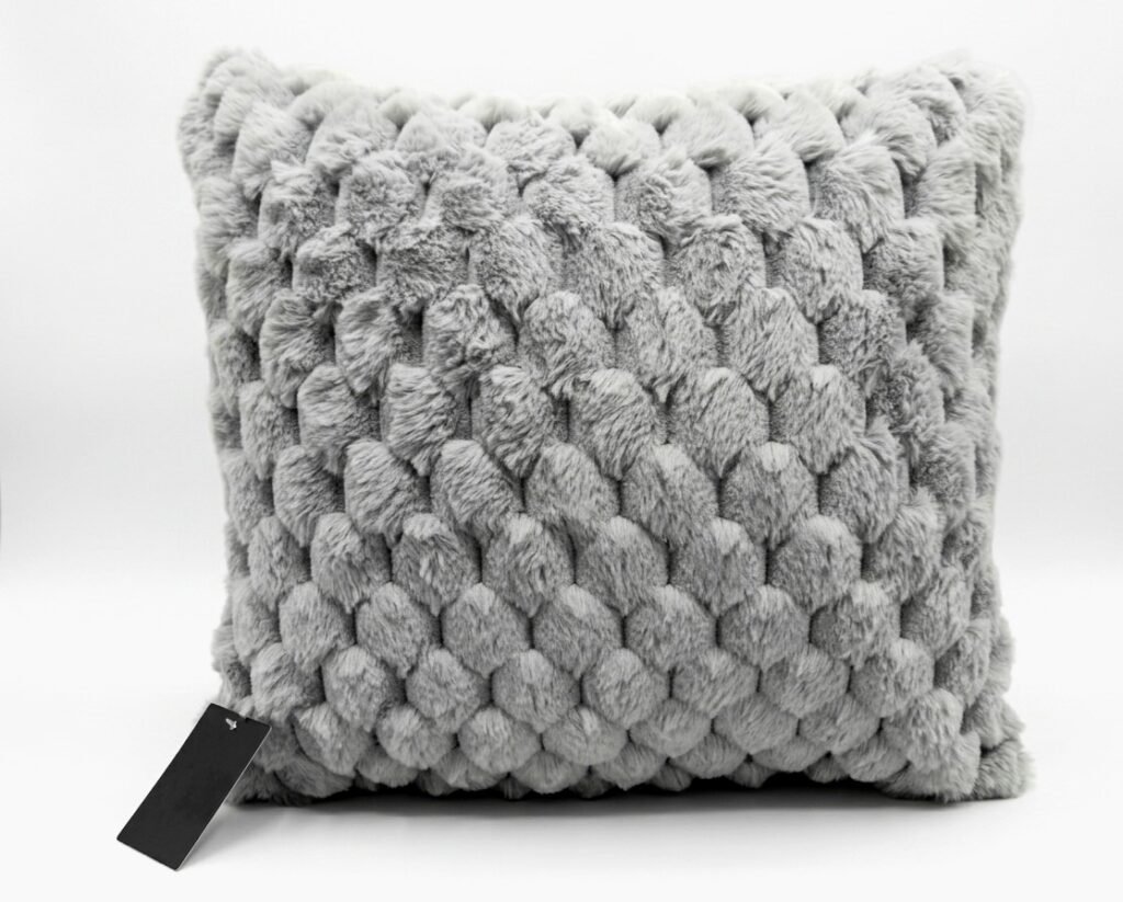 Silver faux cushion cover on home seating, Lagos, Nigeria