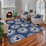 Sunburst Blue-Ivory 5x7ft Rug for living room décor in Lagos, Nigeria