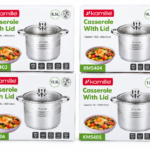 S/Steel Casserole 4pc Pot Set With Lids – Everyday Cookware