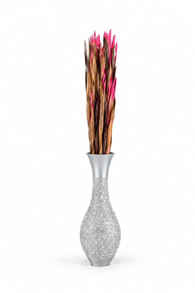 Silver Shining Vase 90 cm tall decorative vase for elegant home décor in Lagos, Nigeria