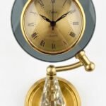 Gold and black decorative table clock for desk or shelf display in Lagos, Nigeria