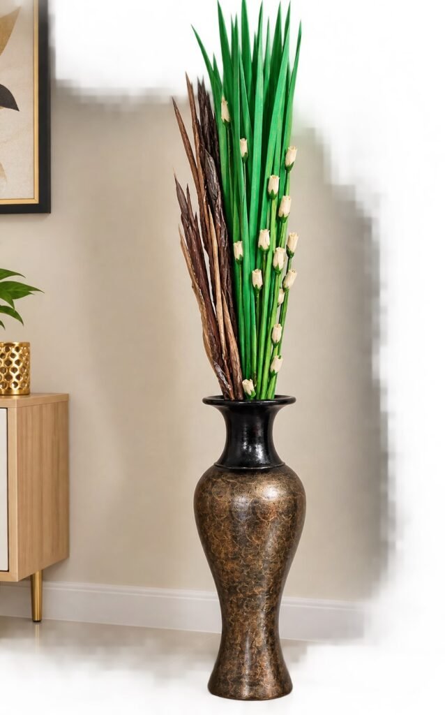 Black Bronze Vase 80 cm tall decorative vase for elegant home décor in Lagos, Nigeria