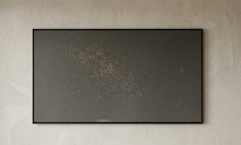 Black Canvas Frame Gold Dots Large wall art with gold accents in Lagos, Nigeria