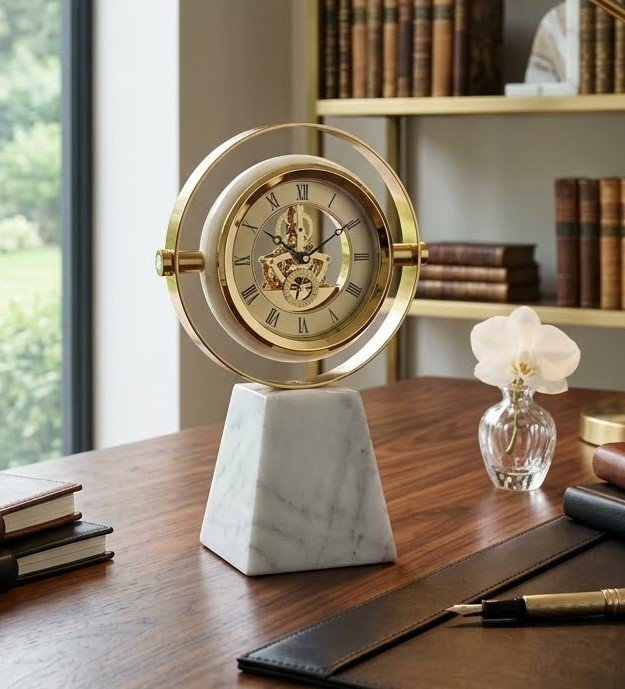 Table Clock with Marble Base for home and office décor in Lagos, Nigeria