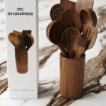 Shanping Wooden Spoon in natural wood finish for everyday cooking in Lagos, Nigeria